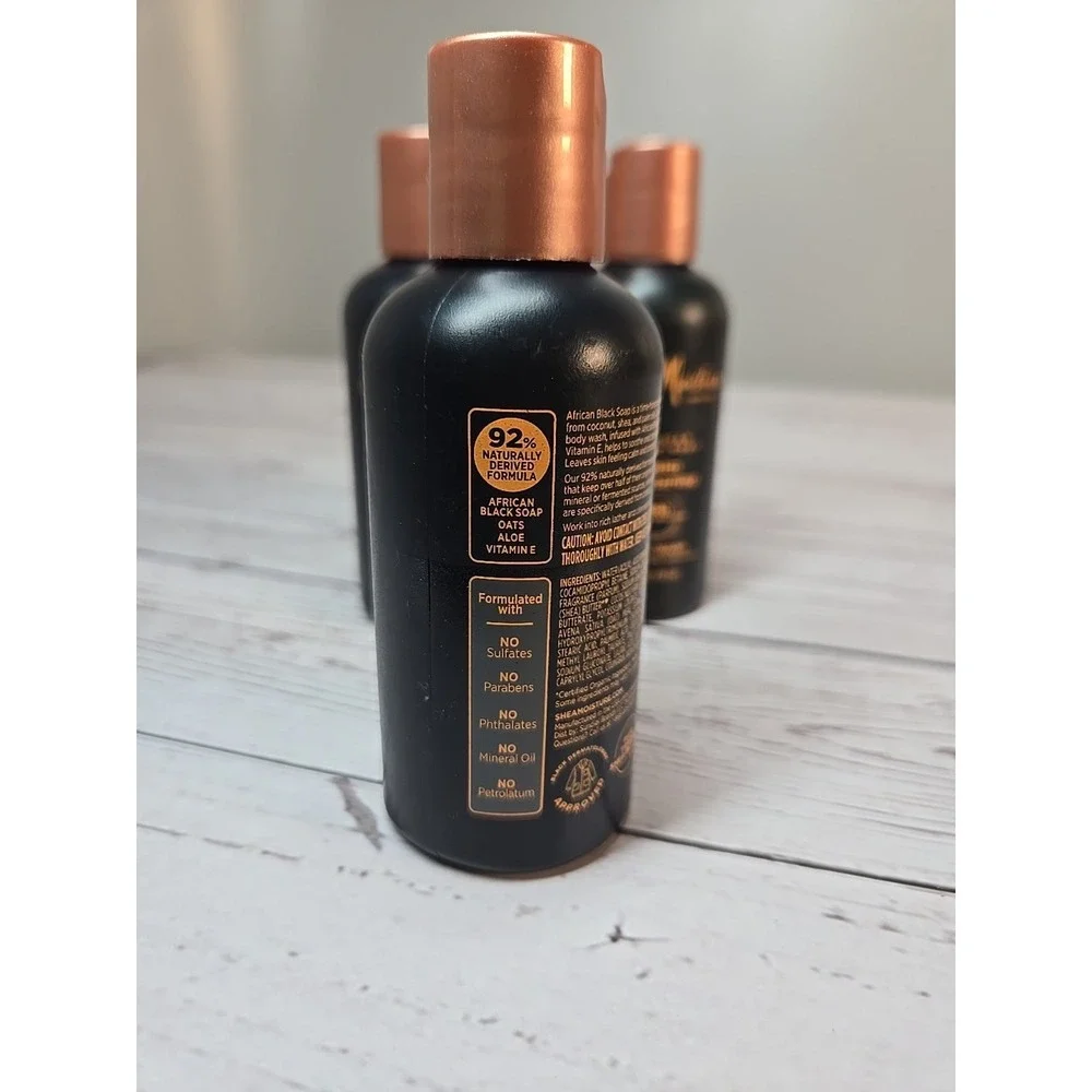 Lot of 3 -‎ Shea Moisture African Black Soap Calm & Clearing Body Wash - 3 oz